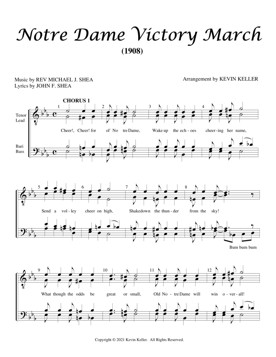 Notre Dame Victory March (arr. Kevin Keller)