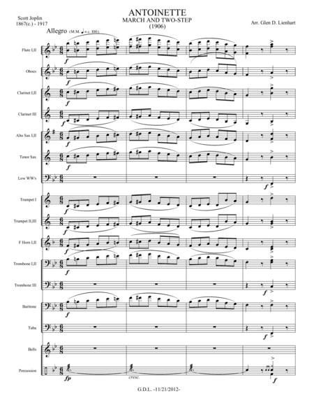 Antoinette March - Extra Score (arr. Glen D. Lienhart)