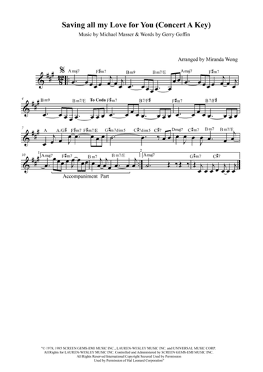 Saving All My Love For You (arr. Miranda Wong)