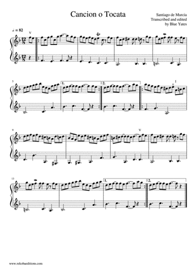 Cancion o Tocata (Santiago de Murcia) (arr. Blue Yates)