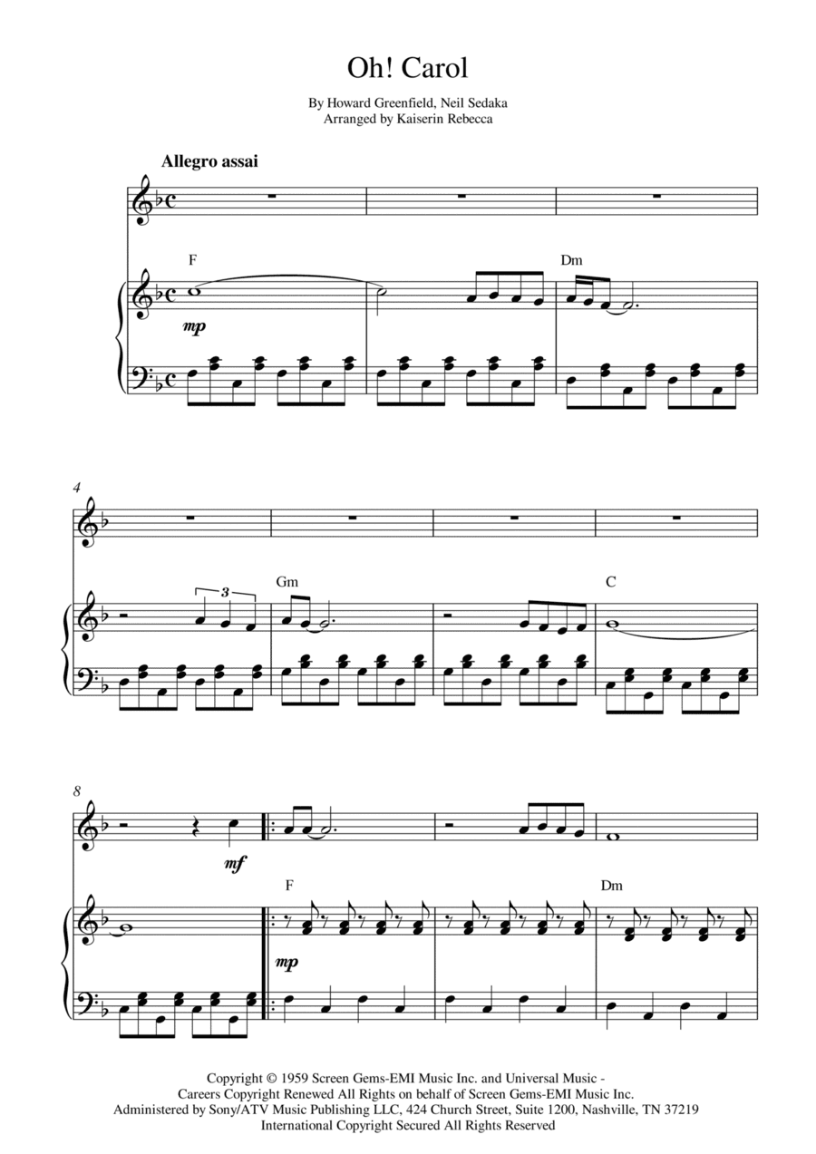 Oh! Carol (arr. Kaiserin Rebecca)