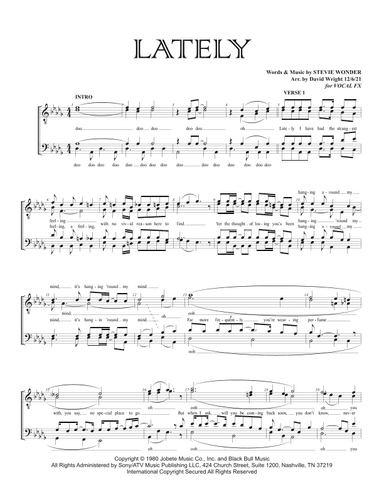 Lately (arr. David Wright)