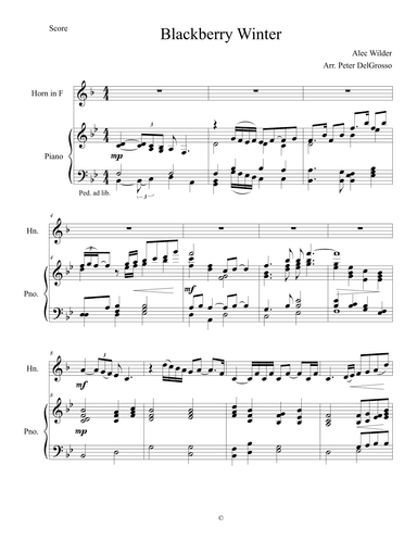 Blackberry Winter (arr. Peter DelGrosso)