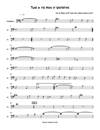 'Twas in the Moon of Wintertime (cello) (arr. Robert Alan Rife)