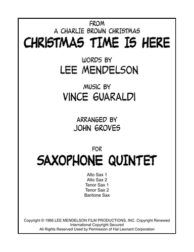 Christmas Time Is Here (arr. John Groves)