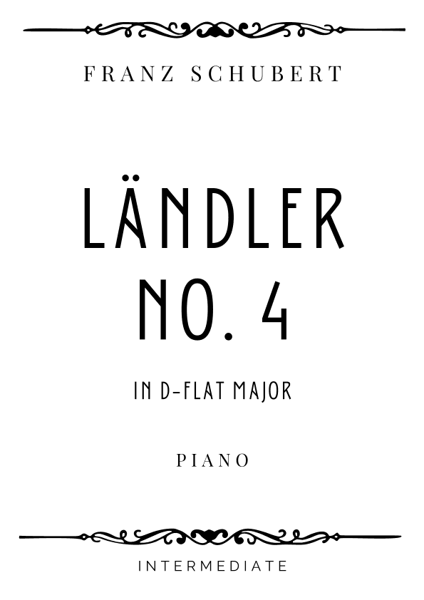 Schubert - Ländler No. 4 in D Flat Major - Intermediate (arr. Piacere Music Sheets)