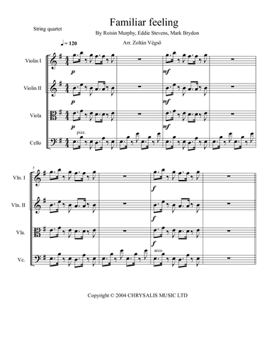 Familiar Feeling (arr. Zoltán Végső)