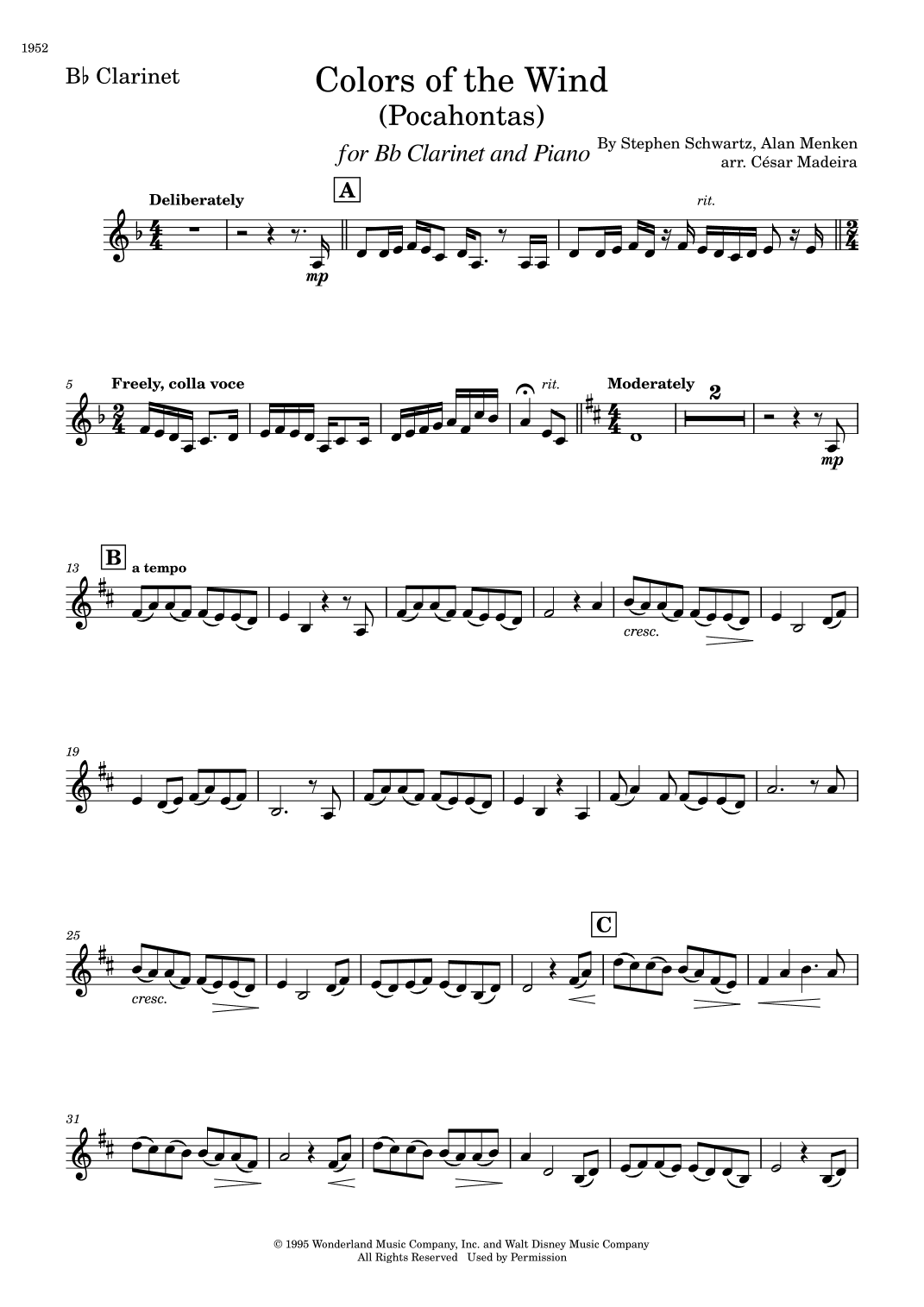 Colors Of The Wind (arr. César Madeira)