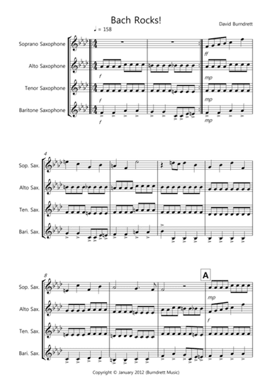 Bach Rocks! for Saxophone Quartet (arr. David Burndrett)