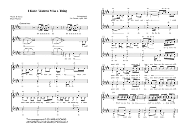 I Don't Want To Miss A Thing (arr. Liz Garnett)