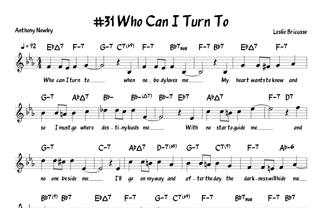 Who Can I Turn To? (arr. John Fries)