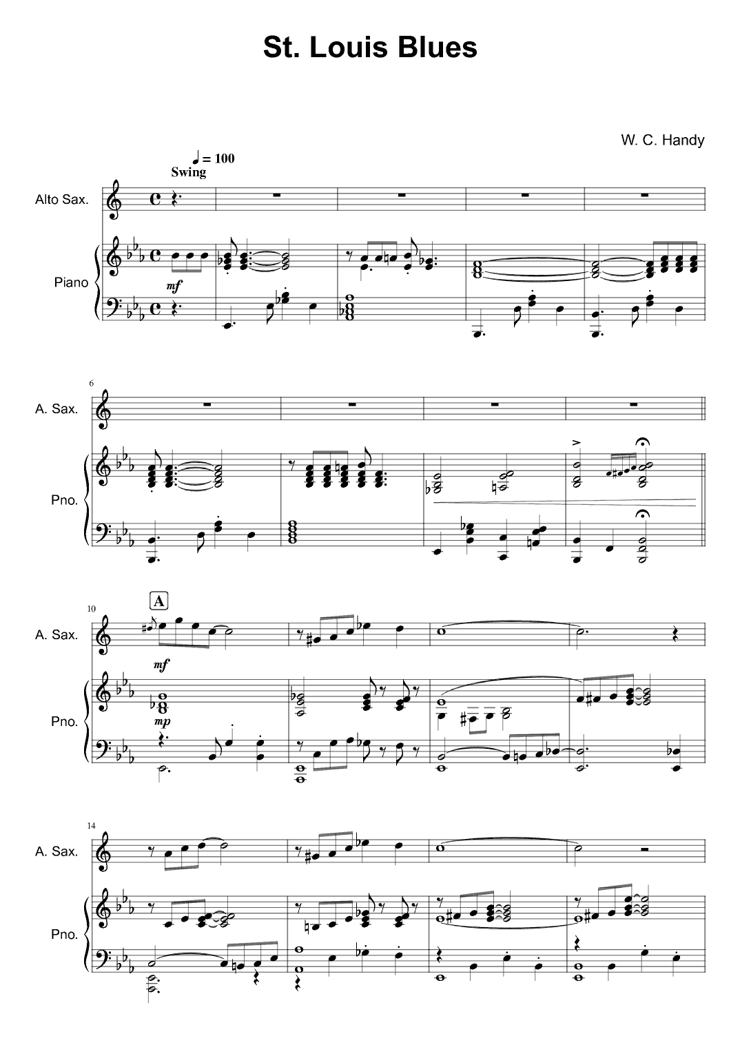 St. Louis Blues - Alto Saxophone (arr. Kacie J. Rickells)