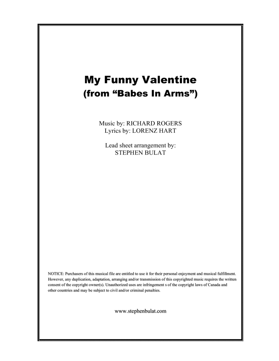 My Funny Valentine (arr. Stephen Bulat)