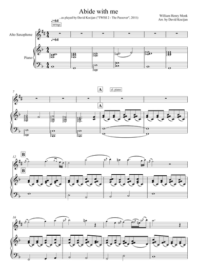 Abide with me (alto sax & piano) (arr. David Kocijan)