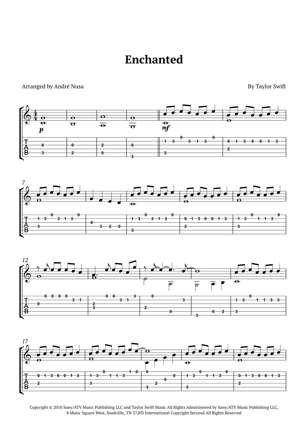 Enchanted (arr. André Nusa)