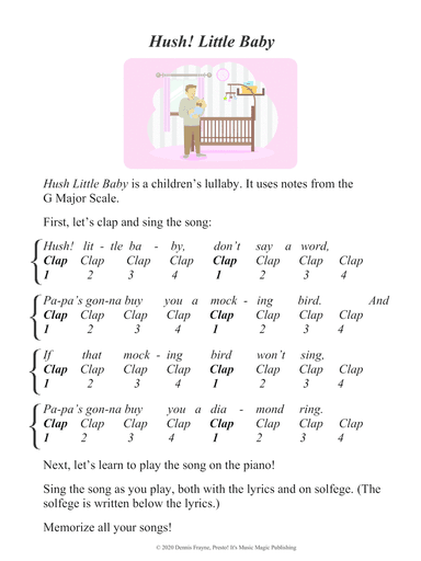 Hush! Little Baby (Hush Little Baby) (big letter notation) (arr. Dennis Frayne)