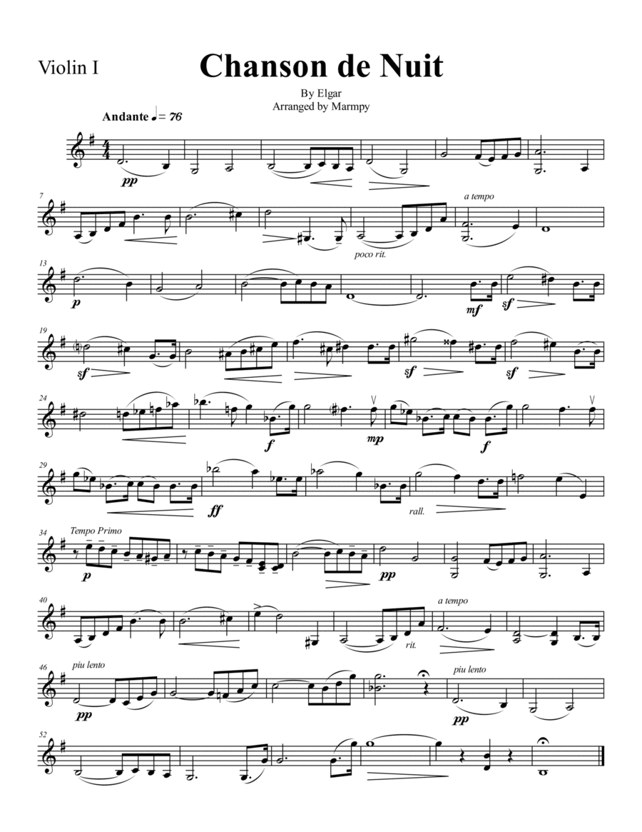 Chanson De Nuit by Elgar (arranged for String Trio) (arr. Marmpy)