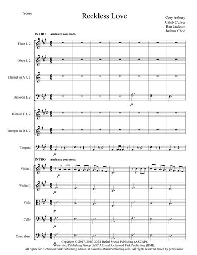 Reckless Love (arr. Joshua Choe)