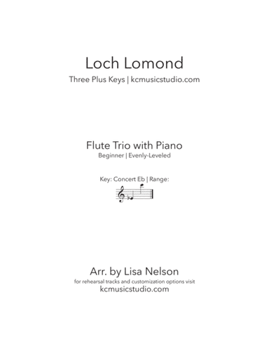Loch Lomond - Flute Trio with Piano Accompaniment (arr. Lisa Nelson)