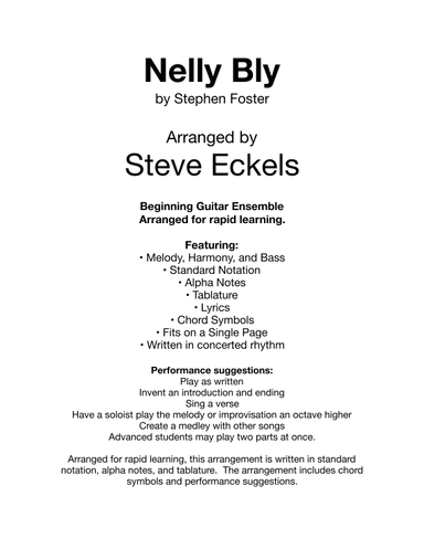Nelly Bly (arr. Steve Eckels)