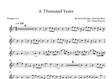 A Thousand Years (arr. Dejan Ferreira)