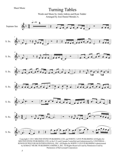 Turning Tables (arr. José Daniel Morales A.)