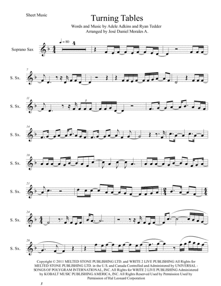 Turning Tables (arr. José Daniel Morales A.)
