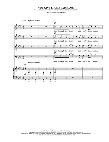 You Give Love A Bad Name (arr. Jeffrey Bowen)