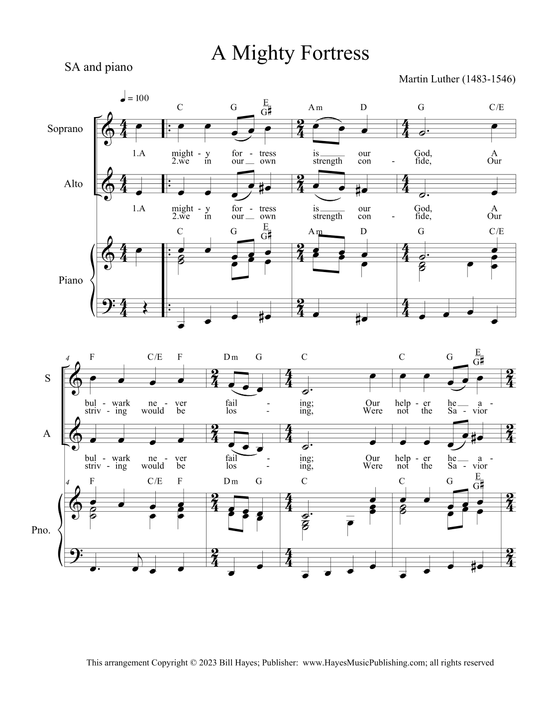 A Mighty Fortress (arr. Bill Hayes)