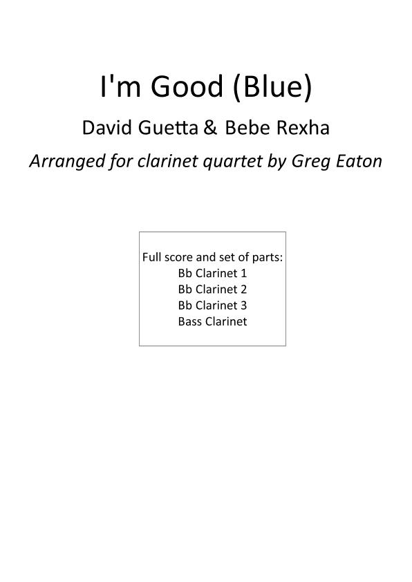 I'm Good (blue) (arr. Greg Eaton)