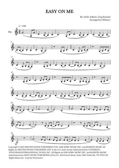 Easy On Me (arr. Milanov)