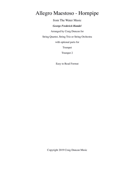 Allegro Maestoso Hornpipe from The Water Music (arr. Craig Duncan)