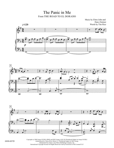 The Panic In Me  from THE ROAD TO EL DORADO (arr. Red Gate Music)