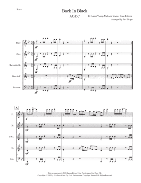 Back In Black (arr. Jim Bicigo)
