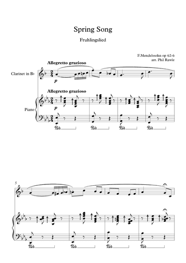 Spring Song (Fruhlingslied) - Clarinet and Piano (arr. Phil Rawle)