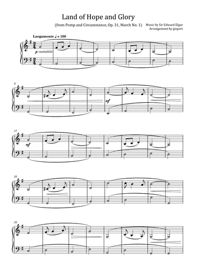 Land of Hope and Glory (from Pomp and Circumstance, Op. 31, March No. 1) (arr. Gispert)