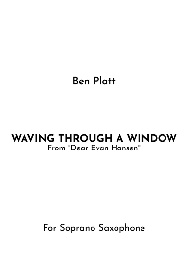 Waving Through A Window (arr. Jireh J.)