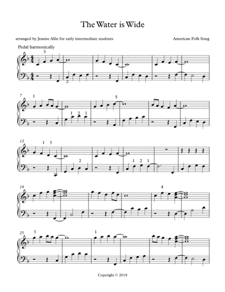 The Water is Wide (for early intermediate piano) (arr. Jeanne Allie)