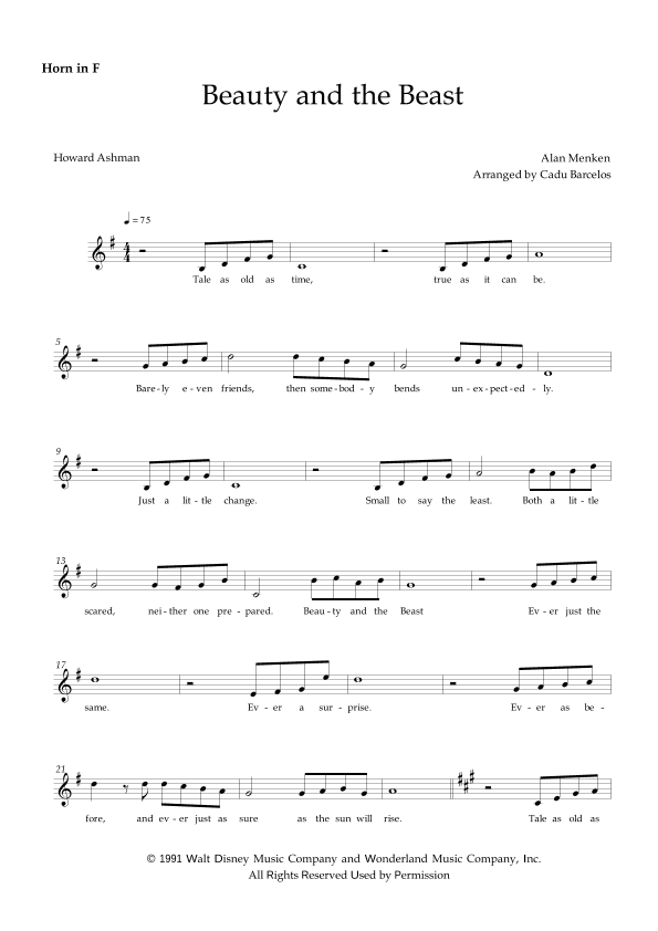Beauty And The Beast (arr. Cadu Barcelos)
