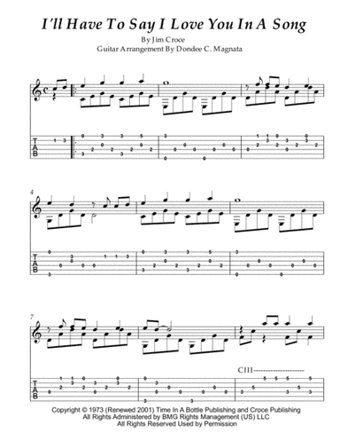 I'll Have To Say I Love You In A Song (arr. Dondee)