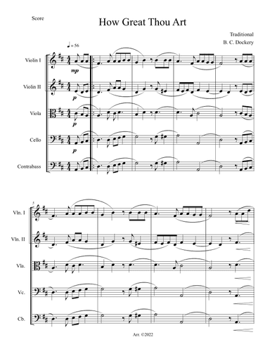 How Great Thou Art (String Orchestra or Quintet) (arr. B. C. Dockery)