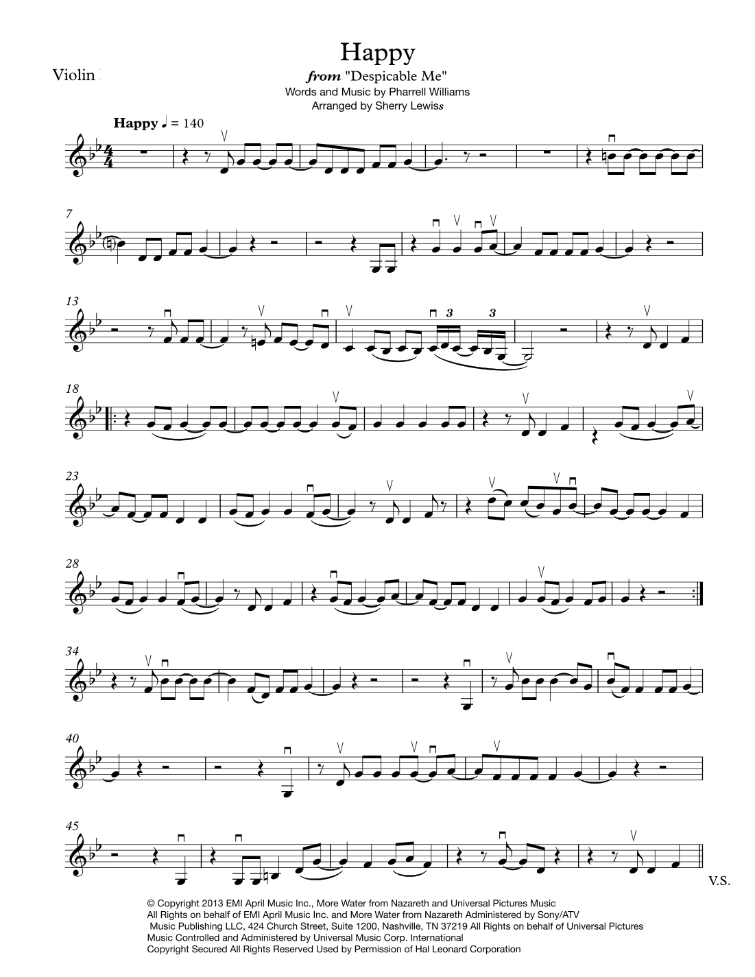 Happy (arr. Sherry Lewis)