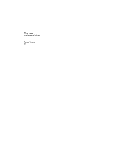 Concerto for Bassoon and Orchestra (Orchestral Score)