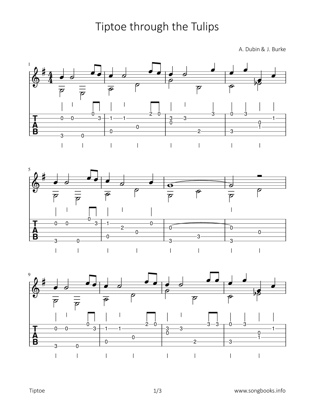 Tiptoe through the Tulips (arr. Bettina Schipp)