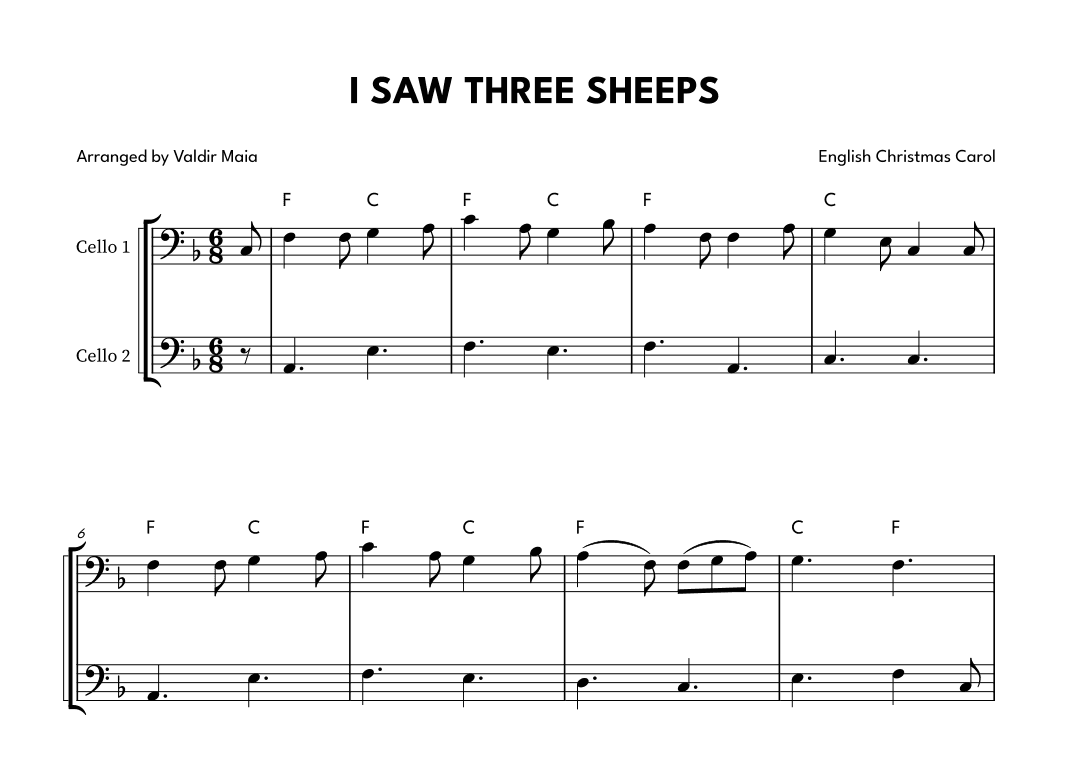 I Saw Three Ships - Cello Duet (arr. Valdir Maia)