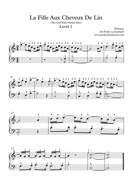 La File Aux Cheveux De Lin (arr. Pedro Lutterbacho)