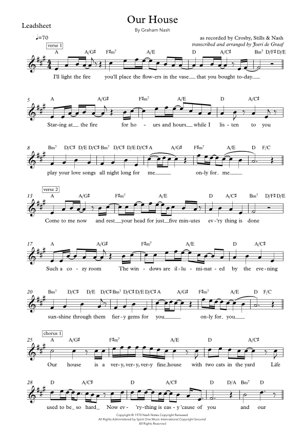 Our House (arr. Joeri de Graaf)