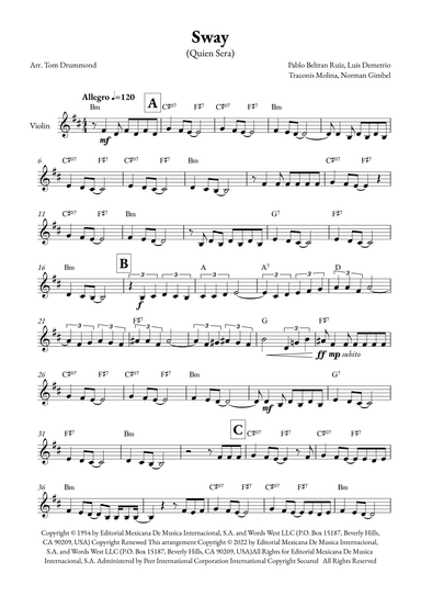Sway (quien Sera) (arr. Tom Drummond)