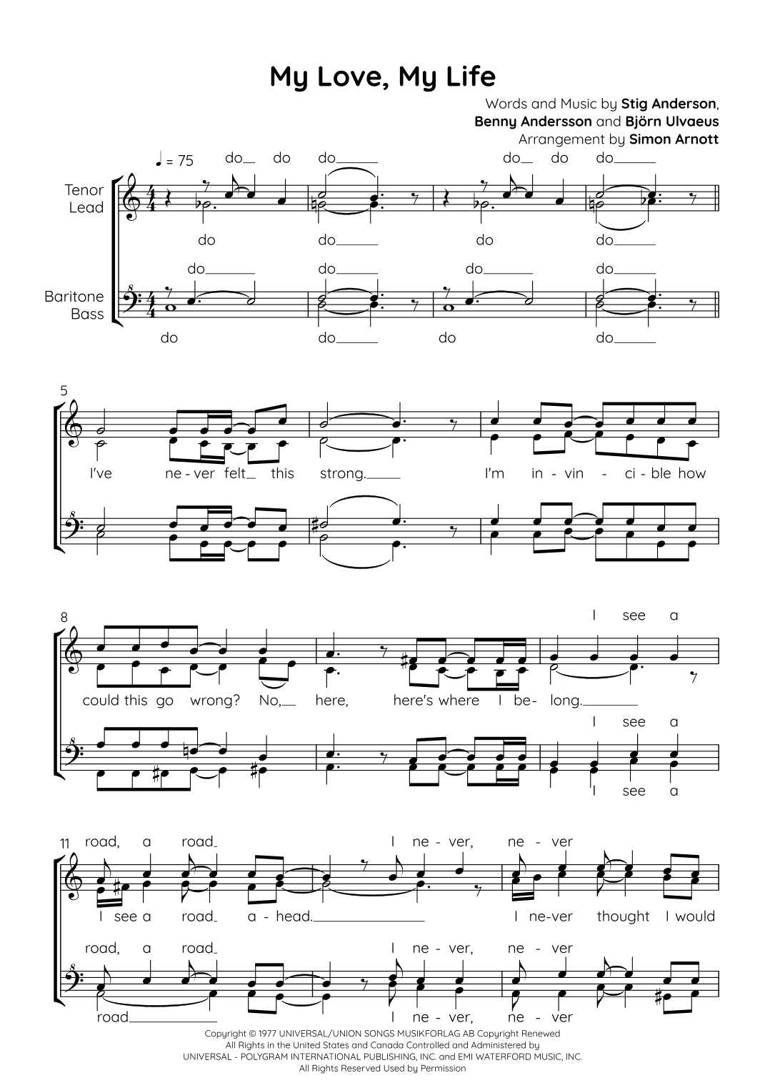 My Love My Life (arr. Simon Arnott)