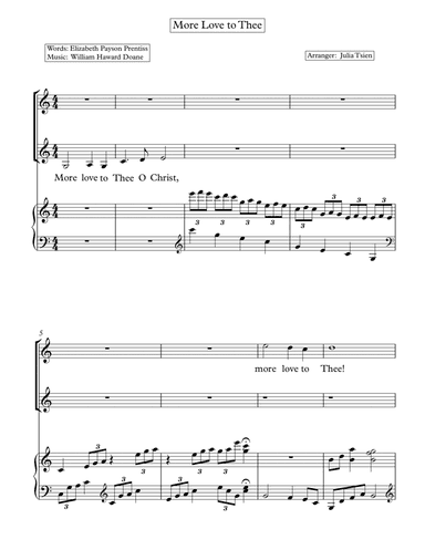 More Love to Thee, vocal duet for tenor and soprano (arr. julia tsien)